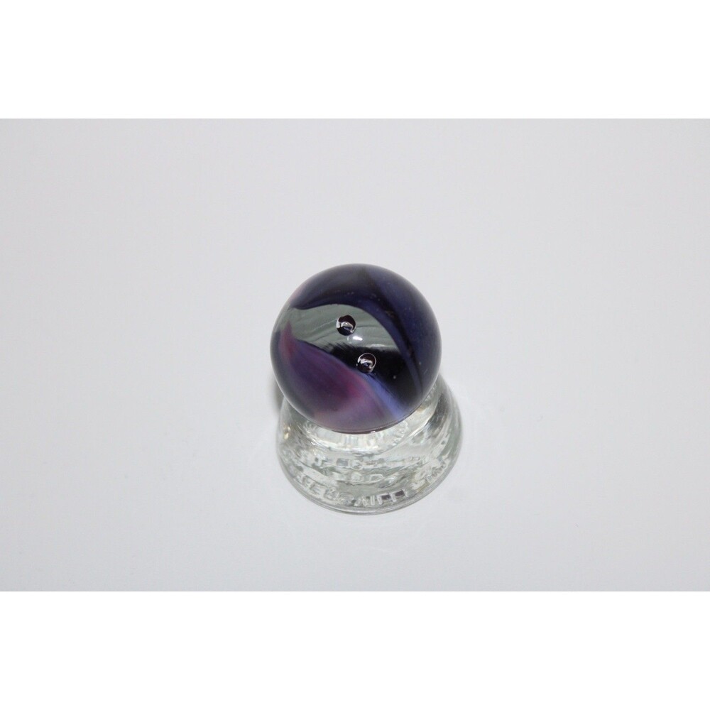 Purple-Pink-Clear Lampwork  Handblown Contemporary Art Glass Marble-32MM